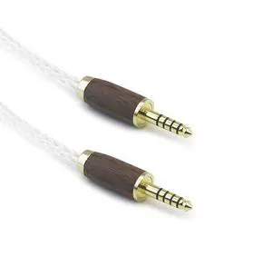 4.4mm to 4.4mm Male to Male Balanced 5 Pole Headphone Audio Adapter Cable 8 Cores 6N OCC Copper Single Crystal Silver Plated Wire Walnut Wood Shell 15cm 4.4mm to 4.4mm Male to Male Balanced 5 Pole Headphone Audio Adapter Cable 8 Cores 6N OCC Copper Single Crystal Silver Plated Wire Walnut Wood Shell 15cm