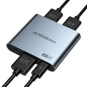 HDMI Splitter 1 in 2 Out 4K 60Hz 4:4:4, HDMI 2 Port Splitter with Auto, Copy, and Downscaler Mode for Dual Identical Display Support 1080p 120Hz HDR10, Compatible with PS4 Pro, Xbox, PS5 HDMI Splitter 1 in 2 Out 4K 60Hz 4:4:4, HDMI 2 Port Splitter with Auto, Copy, and Downscaler Mode for Dual Identical Display Support 1080p 120Hz HDR10, Compatible with PS4 Pro, Xbox, PS5
