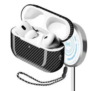 Real Carbon Fiber Case for Airpods Pro 2nd Generation with Lanyard,AntiScratch Slim Protective Hard Cover for Airpods Pro 2 Compatible with Magsafe Wireless Charging-Twill Glossy Black Real Carbon Fiber Case for Airpods Pro 2nd Generation with Lanyard,AntiScratch Slim Protective Hard Cover for Airpods Pro 2 Compatible with Magsafe Wireless Charging-Twill Glossy Black