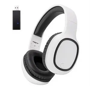 Wireless Headphones with USB dongle Transmitter for TV & PC(White) | Connect to TV/PC via USB/3.5mm transmitter, or directly to phone. Support headphone jack/RCA port, Lightweight foldable Wireless Headphones with USB dongle Transmitter for TV & PC(White) | Connect to TV/PC via USB/3.5mm transmitter, or directly to phone. Support headphone jack/RCA port, Lightweight foldable