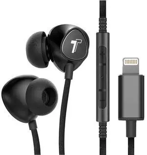 iPhone Earphones (Apple MFi Certified) V110 in Ear Braided Wired Lightning Earbuds (Sweat/Water Resistant) Headphones with Mic/Volume Remote for iPhone 14/13/12/11/Pro Max - Black iPhone Earphones (Apple MFi Certified) V110 in Ear Braided Wired Lightning Earbuds (Sweat/Water Resistant) Headphones with Mic/Volume Remote for iPhone 14/13/12/11/Pro Max - Black