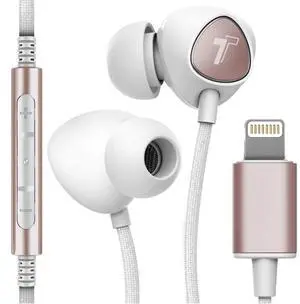 iPhone Earphones (Apple MFi Certified) V110 in Ear Braided Wired Lightning Earbuds (Sweat/Water Resistant) Headphones with Mic/Volume Remote for iPhone 12/13/14 Pro Max - Gold iPhone Earphones (Apple MFi Certified) V110 in Ear Braided Wired Lightning Earbuds (Sweat/Water Resistant) Headphones with Mic/Volume Remote for iPhone 12/13/14 Pro Max - Gold