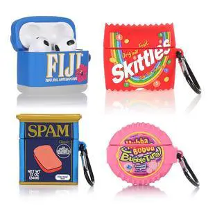 (4Pack) Case for AirPods 3rd Generation Earbuds (2022), Silicone Charging Case Protective Cover with Cute Cartoon Skin Design for AirPods 3, with Carabiner (FJ+SK+BB+SP) (4Pack) Case for AirPods 3rd Generation Earbuds (2022), Silicone Charging Case Protective Cover with Cute Cartoon Skin Design for AirPods 3, with Carabiner (FJ+SK+BB+SP)