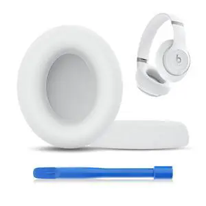 Replacement Ear Pads Cover Compatible with Beats Studio Pro Over-Ear Headphone, White Ear Pads Cushions Replacement Ear Pads Cover Compatible with Beats Studio Pro Over-Ear Headphone, White Ear Pads Cushions