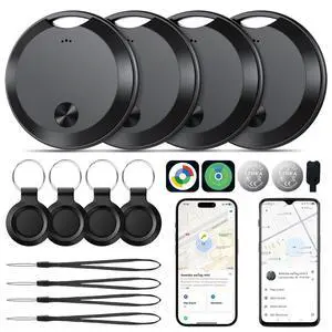 2026 Air Tracker Tags Item Locator for Android & iOS Bluetooth Tracker Smart Tags Compatible with Apple Find My (iOS) & Google's Find Hub(Android) for Keys, Luggage, Wallet, Vehicles Black (4 Pack) 2026 Air Tracker Tags Item Locator for Android & iOS Bluetooth Tracker Smart Tags Compatible with Apple Find My (iOS) & Google's Find Hub(Android) for Keys, Luggage, Wallet, Vehicles Black (4 Pack)
