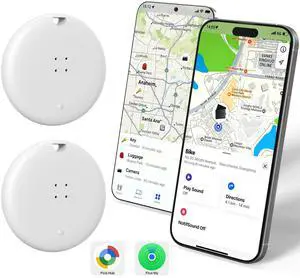 Bluetooth Smart Tracker Tags 2Pack, Item Finder for Apple Find My (iOS) & Google Find Hub (Android), Waterproof Locator with Replaceable Battery for Keys, Wallet, Bag, Luggage-White Bluetooth Smart Tracker Tags 2Pack, Item Finder for Apple Find My (iOS) & Google Find Hub (Android), Waterproof Locator with Replaceable Battery for Keys, Wallet, Bag, Luggage-White