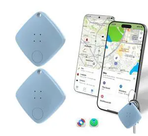 Air-Tracker Tags for Apple Find My (iOS) & Google Find Hub (Android), Dual-System Smart Tags Item Finder Device Locator for Key Luggage Wallet Waterproof Gift for Women-Blue, 2Pack Air-Tracker Tags for Apple Find My (iOS) & Google Find Hub (Android), Dual-System Smart Tags Item Finder Device Locator for Key Luggage Wallet Waterproof Gift for Women-Blue, 2Pack