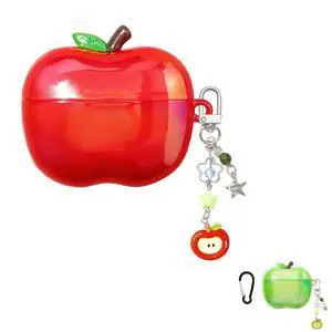 Fruit-Shaped Case with Fruit-Shaped Charm Compatible with AirPods Pro3 - Protective Cover in Fruit Design (Red) Fruit-Shaped Case with Fruit-Shaped Charm Compatible with AirPods Pro3 - Protective Cover in Fruit Design (Red)