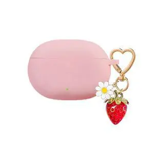 for Beats Studio Buds Case/Studio Buds Plus Case Cover,Soft Silicone Cover Protective Case with Cute Strawberry Daisy Flower Charm Keychain for Beats Studio Buds+ Earbuds Charging Case Pink for Beats Studio Buds Case/Studio Buds Plus Case Cover,Soft Silicone Cover Protective Case with Cute Strawberry Daisy Flower Charm Keychain for Beats Studio Buds+ Earbuds Charging Case Pink