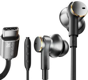 USB-C Earbuds Noise Cancellation Hybrid Driver Bass Boost Wired Headphones | Type C Plug,Deep Bass Ear Bud Call Noise-canceling Mic Wired Earphone Compatible with iPhones 17 16 15 pro max and C port USB-C Earbuds Noise Cancellation Hybrid Driver Bass Boost Wired Headphones | Type C Plug,Deep Bass Ear Bud Call Noise-canceling Mic Wired Earphone Compatible with iPhones 17 16 15 pro max and C port