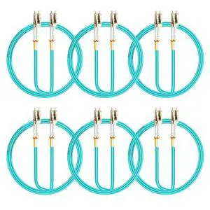 OM3 Duplex LC to LC Fiber Optic Patch Cable, 3m 10ft, 6 Pack | 50/125m Multimode, Aqua LSZH, Compatible with Cisco, Ubiquiti, MikroTik, NETGEAR & TP-Link 10G SFP+ Transceivers & Switches OM3 Duplex LC to LC Fiber Optic Patch Cable, 3m 10ft, 6 Pack | 50/125m Multimode, Aqua LSZH, Compatible with Cisco, Ubiquiti, MikroTik, NETGEAR & TP-Link 10G SFP+ Transceivers & Switches