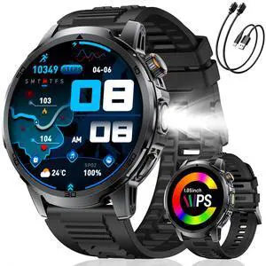 Smart Watches for Men 1000mAh 1.85" HD IP68 Sport LED Light | Large Battery Big Touch Screen 110+ Sports Modes Waterproof Smart Watches for Men 1000mAh 1.85" HD IP68 Sport LED Light | Large Battery Big Touch Screen 110+ Sports Modes Waterproof