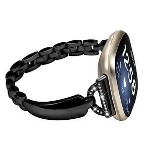 Metal Bands Compatible with Fitbit Sense 2/Sense/Versa 4/Versa 3, Bracelet Replacement Wristband for Women, Silver Black Copper Metal Bands Compatible with Fitbit Sense 2/Sense/Versa 4/Versa 3, Bracelet Replacement Wristband for Women, Silver Black Copper