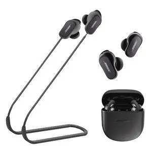 Strap Compatible with Bose QuietComfort Ultra and Bose QuietComfort Earbuds II, (2nd gen), Sports Lanyard Accessories, Silicone Neck Rope Cord Holder Connector, (Black) Strap Compatible with Bose QuietComfort Ultra and Bose QuietComfort Earbuds II, (2nd gen), Sports Lanyard Accessories, Silicone Neck Rope Cord Holder Connector, (Black)