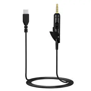 3.5mm to USB-C AUX Cord Replacement Audio Cable Compatible with Bose QuietComfort 15 QC15 QC2 Headphones, Type-C Stereo Sound Cable, No Mic, Black, 6FT 3.5mm to USB-C AUX Cord Replacement Audio Cable Compatible with Bose QuietComfort 15 QC15 QC2 Headphones, Type-C Stereo Sound Cable, No Mic, Black, 6FT