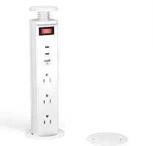 2-1/2" Pull Up Outlet for Countertop, USB-C PD 20W and 3 Outlets | Manual-Lift Hidden Design, Space-Saving, 6 Ft Cord, for RV Tables, Camper Interiors, Home Offices, Workbenches 2-1/2" Pull Up Outlet for Countertop, USB-C PD 20W and 3 Outlets | Manual-Lift Hidden Design, Space-Saving, 6 Ft Cord, for RV Tables, Camper Interiors, Home Offices, Workbenches