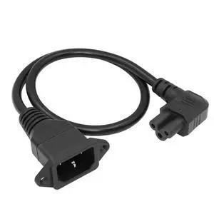 Panel Mount C14 to 90 Degree C5 PDU Power Supply Cable IEC 320 C14 Male to Right Angled 3 Pin C5 Female Plug Extension Cable for Monitor Computer (30CM) Panel Mount C14 to 90 Degree C5 PDU Power Supply Cable IEC 320 C14 Male to Right Angled 3 Pin C5 Female Plug Extension Cable for Monitor Computer (30CM)