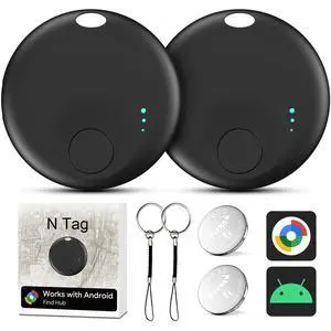 Air Tracker for Android, Air Tracker-2 Pack Android, Bluetooth Tracking Tag Compatible Google Find Hub App, Smart Tracker Key Finder for Key Wallet Bag Luggage-Black (Black) Air Tracker for Android, Air Tracker-2 Pack Android, Bluetooth Tracking Tag Compatible Google Find Hub App, Smart Tracker Key Finder for Key Wallet Bag Luggage-Black (Black)