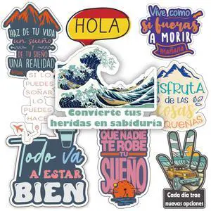 Spanish Inspirational Stickers for Vision Board | Spanish Quote Decals | Positive Sayings for Planner,Journaling Scrapbook,Water Bottles, Laptop Spanish Inspirational Stickers for Vision Board | Spanish Quote Decals | Positive Sayings for Planner,Journaling Scrapbook,Water Bottles, Laptop