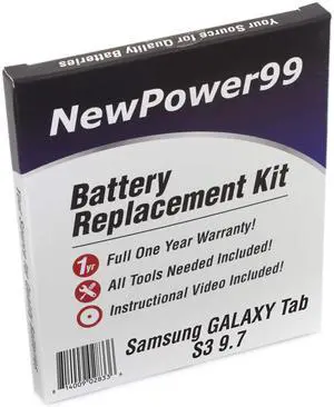 NewPower99 Battery Kit for Samsung Galaxy Tab S3 9.7 SM-T820, SM-T825, SM-T827 with Tools, Video Instructions, Long Life Battery NewPower99 Battery Kit for Samsung Galaxy Tab S3 9.7 SM-T820, SM-T825, SM-T827 with Tools, Video Instructions, Long Life Battery