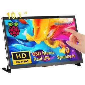 Touchscreen Monitor for Raspberry Pi, 10.1'' IPS LCD Screen 1024 * 600 Smooth Touch, Built-in Dual Speakers, HDMI Input, Compatible with Raspberry Pi 5/4/3/Zero, Easy Set-up Driver-free (10.1 Inch) Touchscreen Monitor for Raspberry Pi, 10.1'' IPS LCD Screen 1024 * 600 Smooth Touch, Built-in Dual Speakers, HDMI Input, Compatible with Raspberry Pi 5/4/3/Zero, Easy Set-up Driver-free (10.1 Inch)