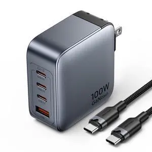 100W MacBook Pro Charger, USB C Charger 4-Ports Foldable GaN Charger for MacBook Pro 16''/14''/13'', MacBook Air 15'', iPhone 15/14/Pro max, Chromebook (Black) 100W MacBook Pro Charger, USB C Charger 4-Ports Foldable GaN Charger for MacBook Pro 16''/14''/13'', MacBook Air 15'', iPhone 15/14/Pro max, Chromebook (Black)