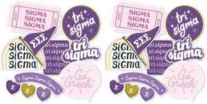 Sigma Sigma Sigma Sticker Tri-Sigma Sheet Vinyl Decal Laptop Water Bottle Car Scrapbook (Cute Sheet) (Pack of 2) Sigma Sigma Sigma Sticker Tri-Sigma Sheet Vinyl Decal Laptop Water Bottle Car Scrapbook (Cute Sheet) (Pack of 2)