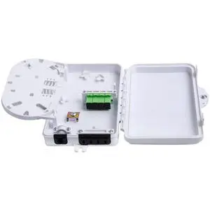 4-Port Fiber Optic Distribution Box - Waterproof ABS Plastic, SC/APC Fiber Coupler, White 4-Port Fiber Optic Distribution Box - Waterproof ABS Plastic, SC/APC Fiber Coupler, White