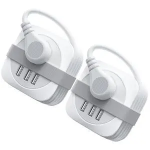 2 Pack Travel Power Strip with USB Ports, Small Extension Cord 3 USB Ports 2 Outlets 4 Ft Wrapped Around, Compact and Portable Travel Essentials Cruise Ship Accessories Must Haves, White 2 Pack Travel Power Strip with USB Ports, Small Extension Cord 3 USB Ports 2 Outlets 4 Ft Wrapped Around, Compact and Portable Travel Essentials Cruise Ship Accessories Must Haves, White