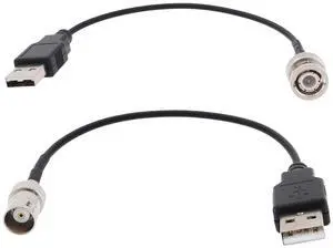 2pcs RG174 Cable BNC Male Female to USB 2.0 Male Connector Adapter Suitable for Power Coaxial Test (20cm 50 Ohm) 2pcs RG174 Cable BNC Male Female to USB 2.0 Male Connector Adapter Suitable for Power Coaxial Test (20cm 50 Ohm)