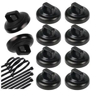Magnetic Zip Tie Mounts with Cable Ties, 19 mm Diameter Magnet Base for Wire Cable Management for Home Office Car Marine Organization (Black,10) Magnetic Zip Tie Mounts with Cable Ties, 19 mm Diameter Magnet Base for Wire Cable Management for Home Office Car Marine Organization (Black,10)