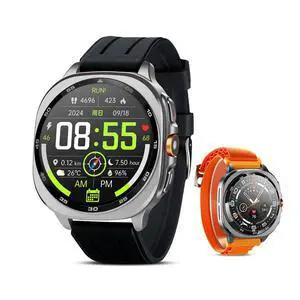 GPS Smart Watch for Men 1.43-inch HD AMOLED 3ATM Waterproof 530mAh Large Battery 100+ Sport Modes Flashlight Answer/Make Calls smart Watch for Android iOS Fitness and Sports Watch(2 Bands) GPS Smart Watch for Men 1.43-inch HD AMOLED 3ATM Waterproof 530mAh Large Battery 100+ Sport Modes Flashlight Answer/Make Calls smart Watch for Android iOS Fitness and Sports Watch(2 Bands)