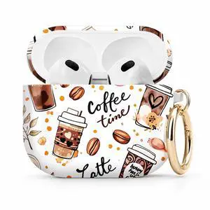 Compatible with Airpod 4 Case,TPU Cute Pattern Protective, Shockproof Anti Scratch Case with Keychain Ring, Supports Wireless Charging(Coffee Beans Latte Cup Leaves) Compatible with Airpod 4 Case,TPU Cute Pattern Protective, Shockproof Anti Scratch Case with Keychain Ring, Supports Wireless Charging(Coffee Beans Latte Cup Leaves)