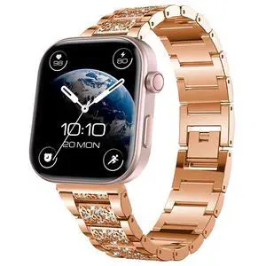 22mm Women's Jewelry Bling Diamond Metal Dressy Strap, Adjustable Replacement Strap Accessories Compatible for GTX12, T60 Smart Watches 22mm Women's Jewelry Bling Diamond Metal Dressy Strap, Adjustable Replacement Strap Accessories Compatible for GTX12, T60 Smart Watches