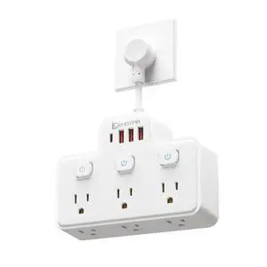 Short Extension Cord,Power Strip 6 Widely Outlets with 4 USB Ports.(White) | Wall Mount Small Power Strip for Travel, Home Office College Dorm Essentials (3 USB A,1 USB C) Short Extension Cord,Power Strip 6 Widely Outlets with 4 USB Ports.(White) | Wall Mount Small Power Strip for Travel, Home Office College Dorm Essentials (3 USB A,1 USB C)