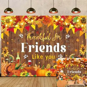 Happy Friendsgiving Party Backdrop Thankful for Friends Like You Photography Background Fall Thanksgiving Friends Giving Give Thanks Party Decorations Banner (94X70 inch (8x6FT)) Happy Friendsgiving Party Backdrop Thankful for Friends Like You Photography Background Fall Thanksgiving Friends Giving Give Thanks Party Decorations Banner (94X70 inch (8x6FT))