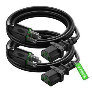 4 Feet 2 Pack Universal Computer Monitor Power Cord, C13 Power Cable for Monitor, PC, Desktop, Printer, Scanner, 16 AWG NEMA 5-15P to IEC13 - UL Certified 4 Feet 2 Pack Universal Computer Monitor Power Cord, C13 Power Cable for Monitor, PC, Desktop, Printer, Scanner, 16 AWG NEMA 5-15P to IEC13 - UL Certified