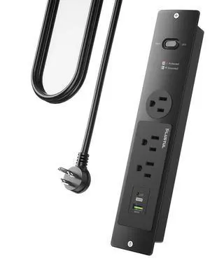 Recessed Power Strip 6 FT, Flush Mount, PD 20W Fast Charging, Flat Plug, 14 Gauge, 980J Surge Protector, Black Recessed Power Strip with USB C Recessed Power Strip 6 FT, Flush Mount, PD 20W Fast Charging, Flat Plug, 14 Gauge, 980J Surge Protector, Black Recessed Power Strip with USB C