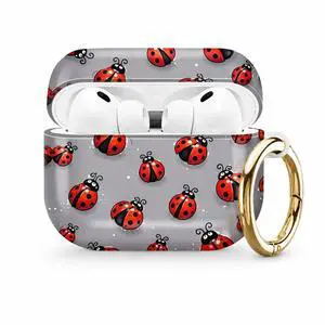 Compatible with AirPod Pro 3 Case (2025), Stylish Pattern Protective Cover with Keychain, Shockproof Anti-Drop TPU Case for Women and Men(Ladybird Gray Background) Compatible with AirPod Pro 3 Case (2025), Stylish Pattern Protective Cover with Keychain, Shockproof Anti-Drop TPU Case for Women and Men(Ladybird Gray Background)