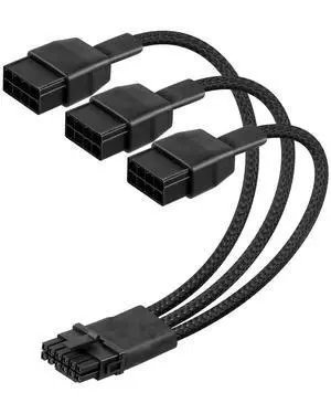 16AWG PCIE 5.0 GPU Power Extension Cable,12VHPWR 16 Pin(12+4) GPU Male to 3 X 8 Pin PCIE Female Splitter Power Sleeved Cable for RTX 40/50 Series Graphics Cards(0.3M/0.98FT) 16AWG PCIE 5.0 GPU Power Extension Cable,12VHPWR 16 Pin(12+4) GPU Male to 3 X 8 Pin PCIE Female Splitter Power Sleeved Cable for RTX 40/50 Series Graphics Cards(0.3M/0.98FT)