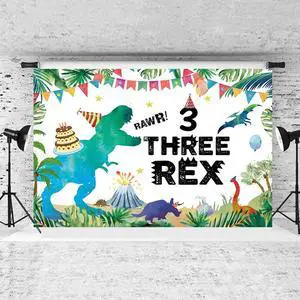 Dinosaur Birthday Backdrop Three Rex, Dinosaur 3rd Birthday Background T-Rex Dinosaur Birthday Party Supplies Birthday Party Extra Large Wall Banner for 6x4ft Dinosaur Birthday Backdrop Three Rex, Dinosaur 3rd Birthday Background T-Rex Dinosaur Birthday Party Supplies Birthday Party Extra Large Wall Banner for 6x4ft