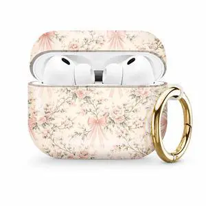 Compatible with AirPod Pro 3 Case (2025), Stylish Pattern Protective Cover with Keychain, Shockproof Anti-Drop TPU Case for Women and Men(Floral Bow) Compatible with AirPod Pro 3 Case (2025), Stylish Pattern Protective Cover with Keychain, Shockproof Anti-Drop TPU Case for Women and Men(Floral Bow)