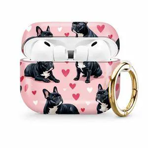 Compatible with AirPod Pro 3 Case (2025), Stylish Pattern Protective Cover with Keychain, Shockproof Anti-Drop TPU Case for Women and Men(French Bulldog Hearts Pink) Compatible with AirPod Pro 3 Case (2025), Stylish Pattern Protective Cover with Keychain, Shockproof Anti-Drop TPU Case for Women and Men(French Bulldog Hearts Pink)