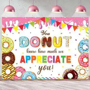 You Donut Know How Much We Appreciate You Backdrop 8x6FT Doughnut Thank You Background Thanks for All You Do Backdrop for Staff Employee Teachers Doctor Party Decorations Banner Photo Props You Donut Know How Much We Appreciate You Backdrop 8x6FT Doughnut Thank You Background Thanks for All You Do Backdrop for Staff Employee Teachers Doctor Party Decorations Banner Photo Props