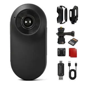 Mini Body Camera with 32GB, 26g Wearable Magnetic Body Cam, Black | 1" Screen,16GB Memory Card,Wearable,Thumb-size,Action Cam,POV,Hiking,Sports,Running,Walking,Vlogging Mini Body Camera with 32GB, 26g Wearable Magnetic Body Cam, Black | 1" Screen,16GB Memory Card,Wearable,Thumb-size,Action Cam,POV,Hiking,Sports,Running,Walking,Vlogging