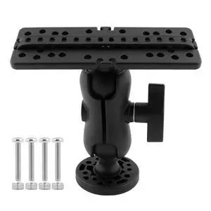Fish Finder Mount Base, 360 Rotation Ball-Mount Fish Finder Bracket, Electronics Mount for Marine Boat Kayak Pontoon Canoe, Rectangle Plate & Round Base with Screws(Color:Black) Fish Finder Mount Base, 360 Rotation Ball-Mount Fish Finder Bracket, Electronics Mount for Marine Boat Kayak Pontoon Canoe, Rectangle Plate & Round Base with Screws(Color:Black)