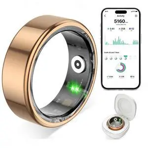 Smart Ring for Women Men,Fitness Tracker Ring with Heart Rate, Sleep Monitoring, Blood Oxygen, Step Counting for iOS and Android, No Subscription Fee, Waterproof (Gold,7) Smart Ring for Women Men,Fitness Tracker Ring with Heart Rate, Sleep Monitoring, Blood Oxygen, Step Counting for iOS and Android, No Subscription Fee, Waterproof (Gold,7)