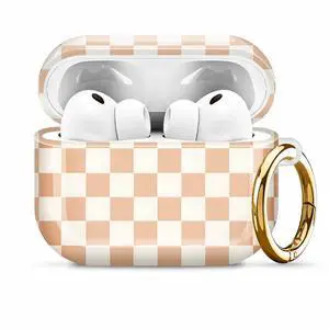 Compatiable with AirPod Pro 3 Trendy Case with Keychain Shockproof and Full Coverage, Unique Pattern Design for 3rd Gen Airpod Pro(Beige White Squares) Compatiable with AirPod Pro 3 Trendy Case with Keychain Shockproof and Full Coverage, Unique Pattern Design for 3rd Gen Airpod Pro(Beige White Squares)