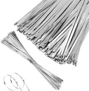 100 Pcs 20 Inch Metal Zip Tie Heavy Duty, Stainless Steel | Adjustable,Cable Tie with 200 Lbs Tensile Strength for Machinery,Vehicles,Farms,Cables,Pipesas,Fence 100 Pcs 20 Inch Metal Zip Tie Heavy Duty, Stainless Steel | Adjustable,Cable Tie with 200 Lbs Tensile Strength for Machinery,Vehicles,Farms,Cables,Pipesas,Fence