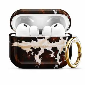 Compatiable with AirPod Pro 3 Trendy Case with Keychain Shockproof and Full Coverage, Unique Pattern Design for 3rd Gen Airpod Pro(Brown White Spotted Cowhide) Compatiable with AirPod Pro 3 Trendy Case with Keychain Shockproof and Full Coverage, Unique Pattern Design for 3rd Gen Airpod Pro(Brown White Spotted Cowhide)
